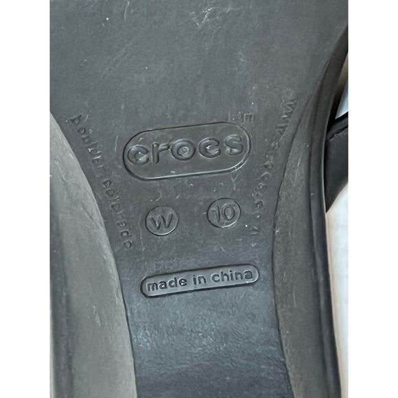 CROCS Sandals Women’s Size 10 Black Pink Cabana Wedge Flip Flop - Picture 7 of 7